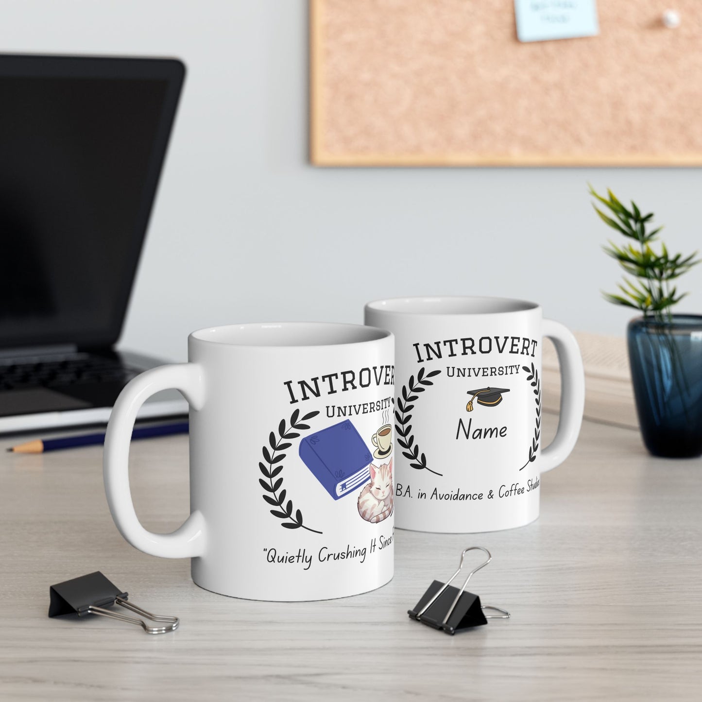 Introvert University Mug – Personalized Funny Coffee Gift