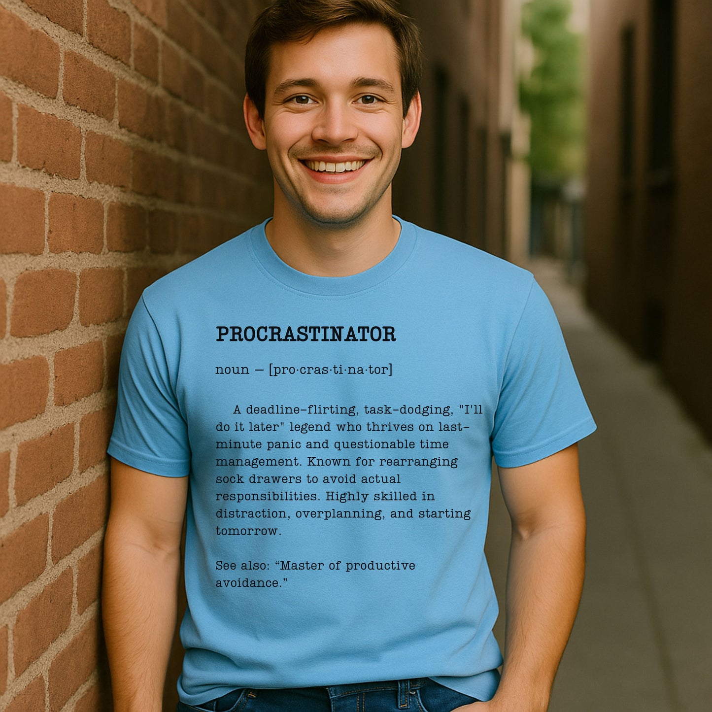 Funny Procrastinator T-Shirt – Sarcastic Dictionary Style Tee