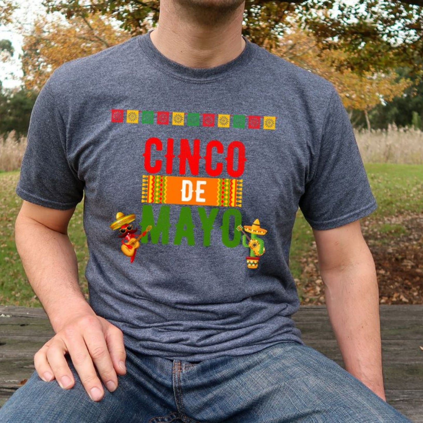 Cinco De Mayo T-Shirt with Chili Peppers, Fiesta Tee, Chili Pepper Shirt