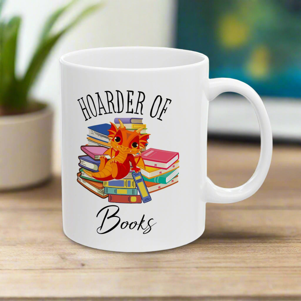 Hoarder of Books Mug - Funny Book Lover Coffee Cup - Perfect Gift for Readers