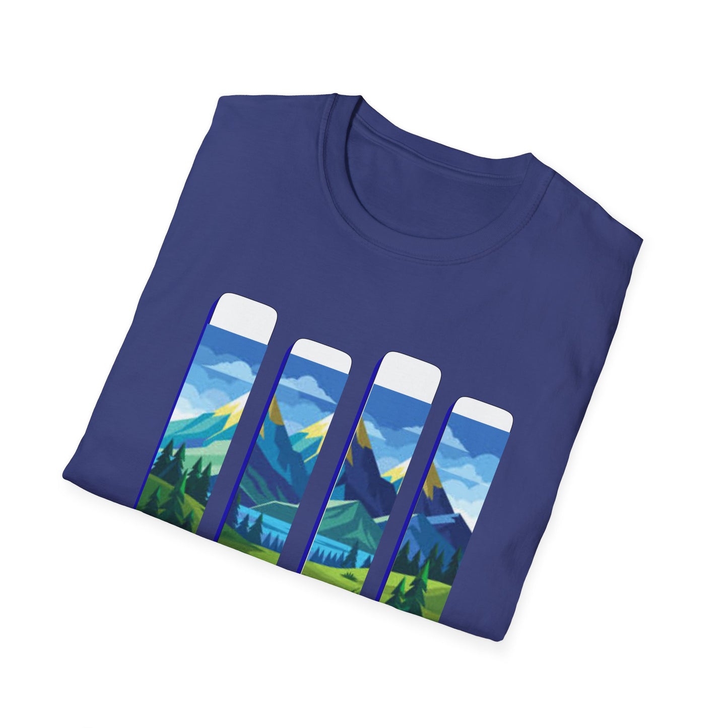 Wander Landscape T-Shirt – Minimal Mountain Panel Graphic Tee | Nature-Inspired Unisex Shirt