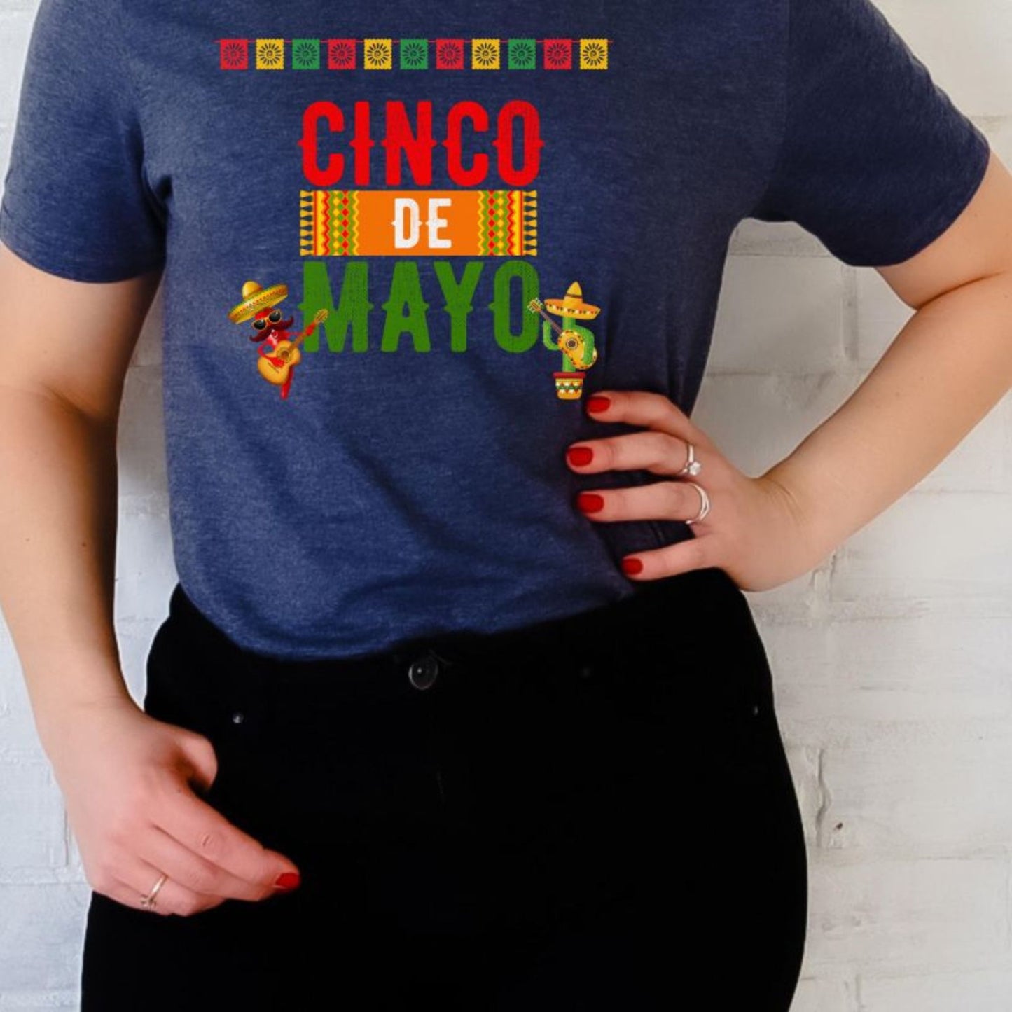 Cinco De Mayo T-Shirt with Chili Peppers, Fiesta Tee, Chili Pepper Shirt