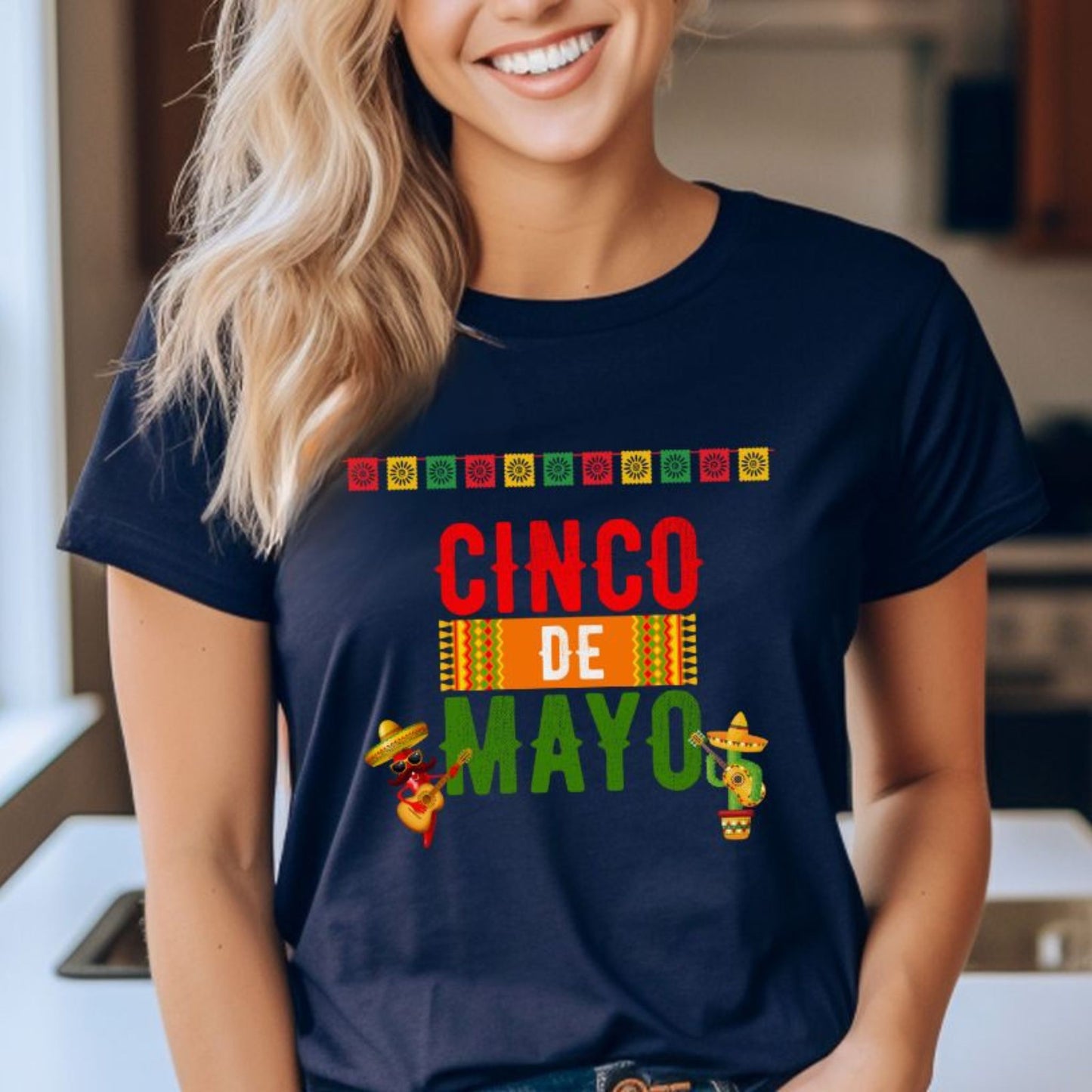 Cinco De Mayo T-Shirt with Chili Peppers, Fiesta Tee, Chili Pepper Shirt