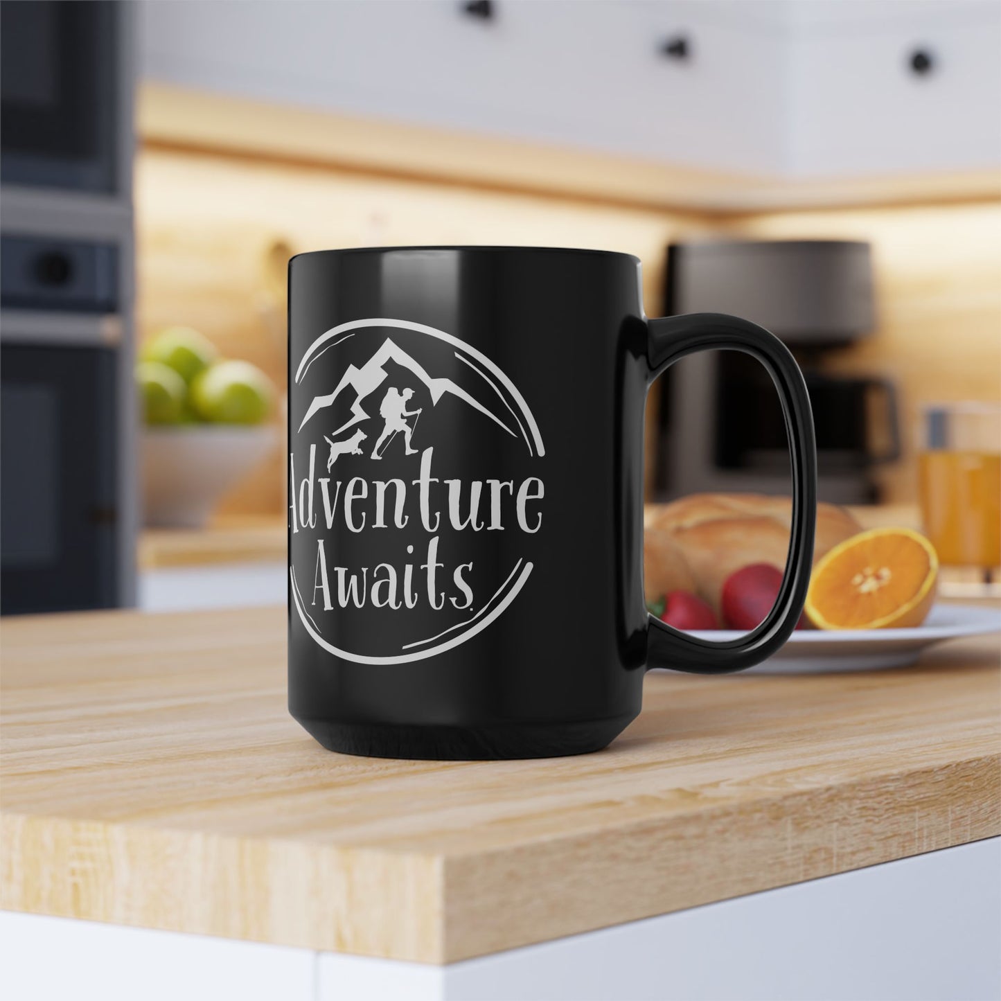 “Adventure Awaits” Hiking and Dog Lover Mug – Perfect Ceramic Coffee Cup for Outdoor Enthusiasts