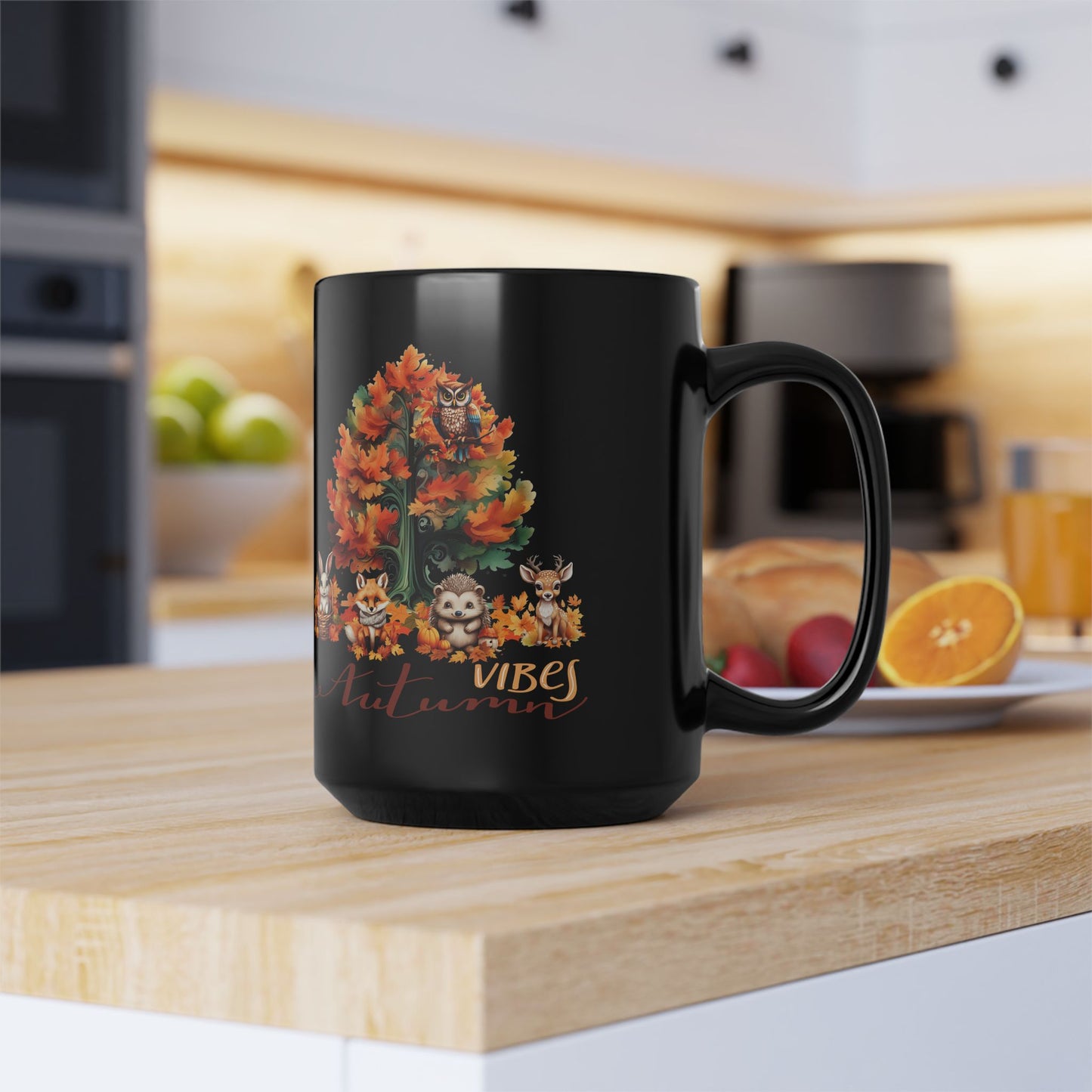Autumn Vibes Mug Animal Lover Gift Woodland Animals Coffee Cup Animal Lover Mug Cute Animal Drinkware