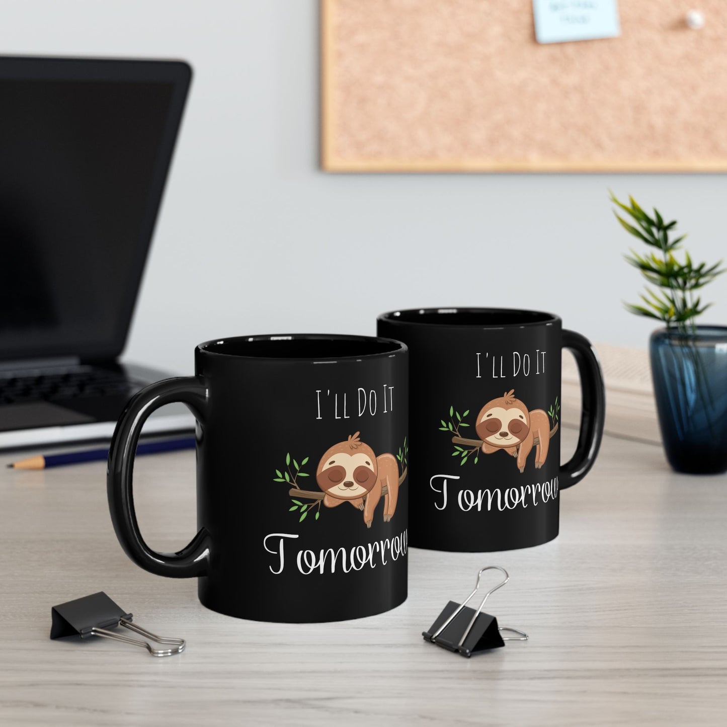 “I’ll Do It Tomorrow” Sloth Coffee Mug – Funny Lazy Sloth Ceramic Cup for Procrastinators