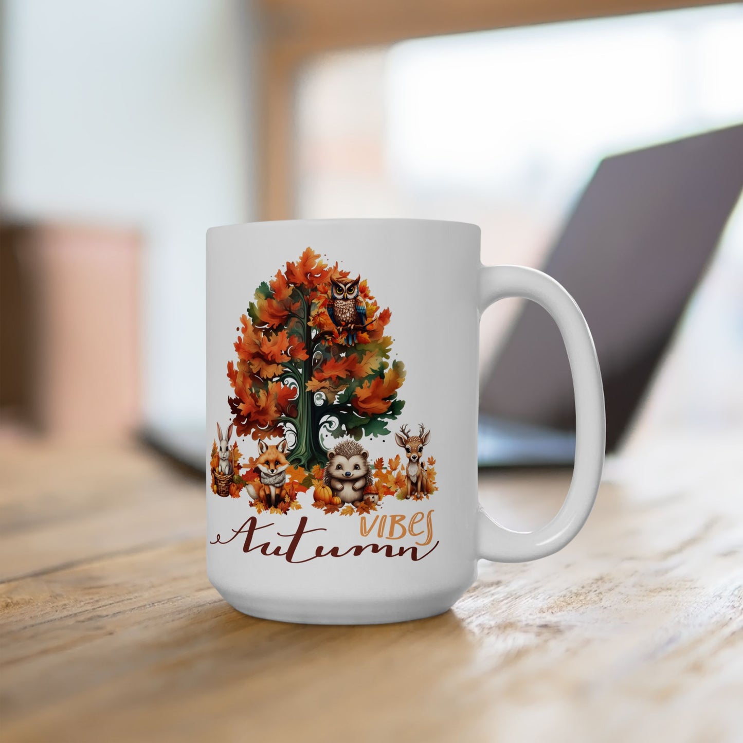Autumn Vibes Mug Animal Lover Gift Woodland Animals Coffee Cup Animal Lover Mug Cute Animal Drinkware