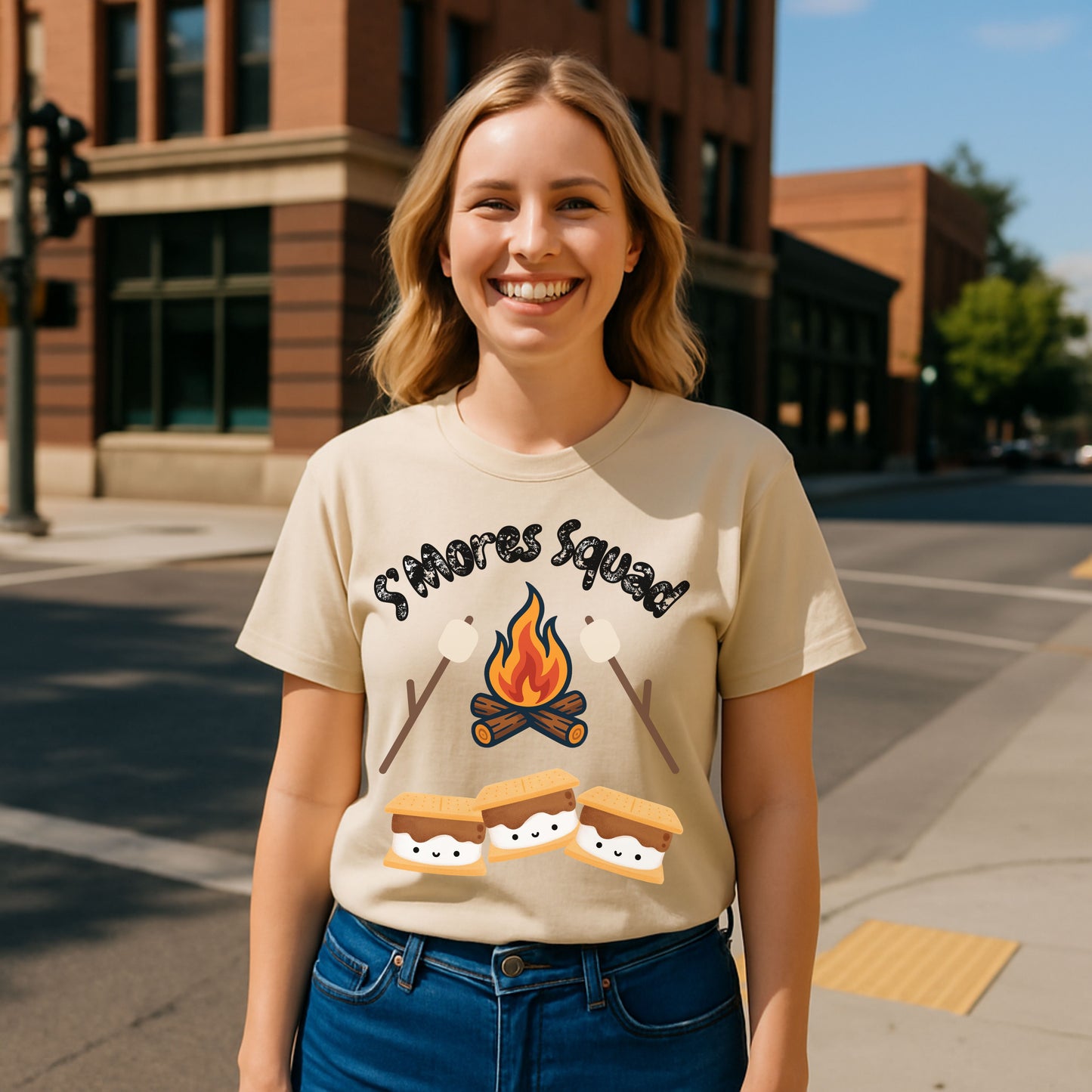 S'mores Squad T-Shirt, Fun Camping Shirt, Summer Vibes Tee, Unisex Graphic Tee, Outdoor Adventure Outfit