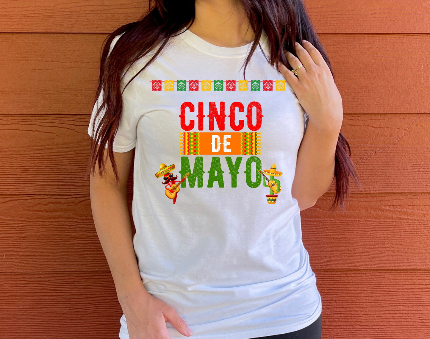 Cinco De Mayo T-Shirt with Chili Peppers, Fiesta Tee, Chili Pepper Shirt