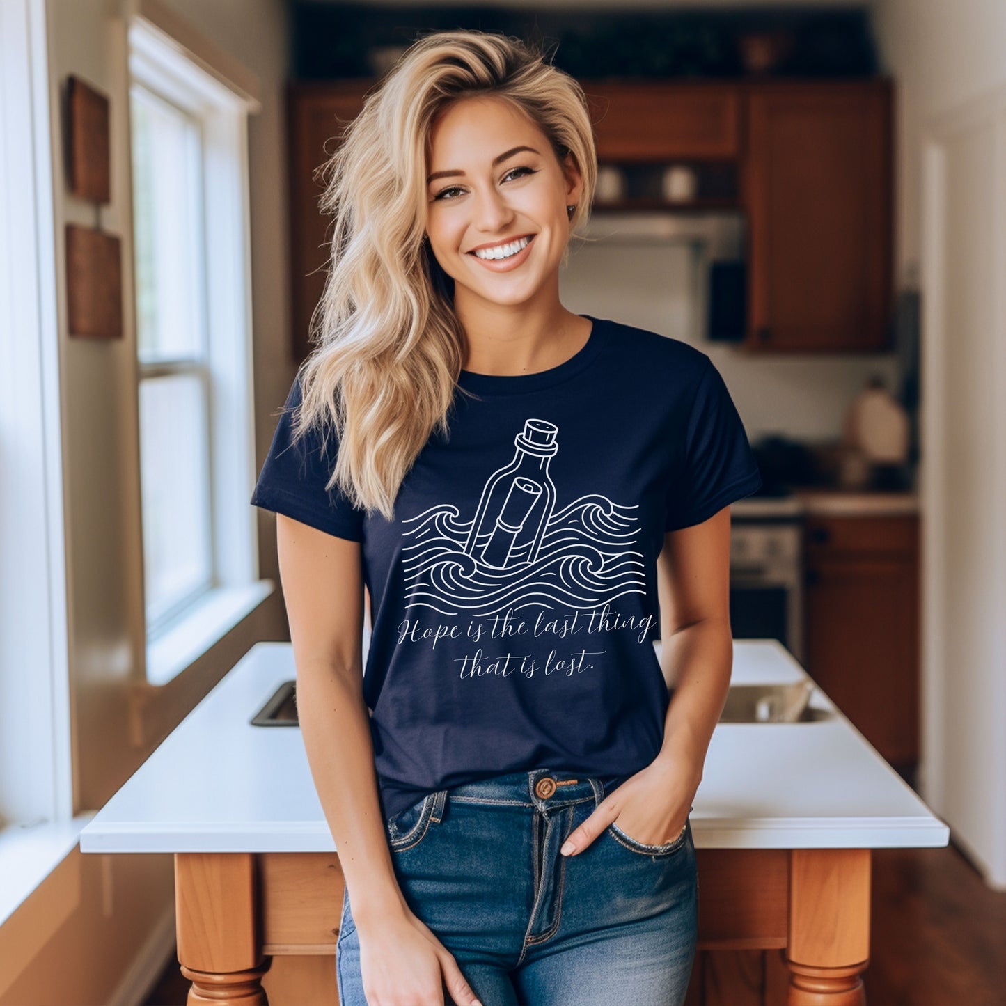 Hope Message in a Bottle T-Shirt – Inspirational Graphic Tee for Dreamers & Believers