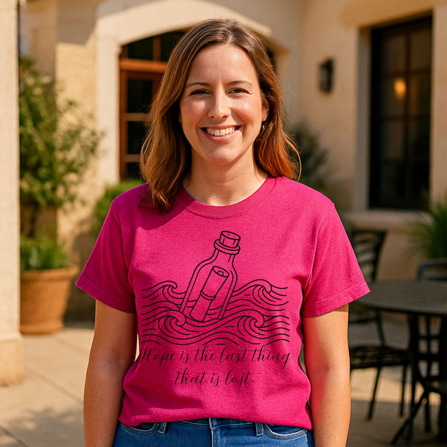 Hope Message in a Bottle T-Shirt – Inspirational Graphic Tee for Dreamers & Believers