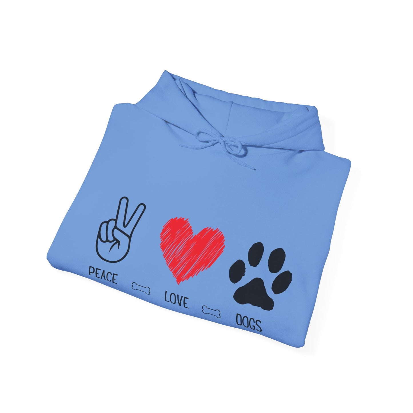 Peace Love Dogs Hoodie, Dog Lover Hoodie, Cute Dog Lover Sweatshirt, Peace Sign Heart Paw Print Hoodie, Dog Mom Gift, Cozy Pet Lover Hoodie