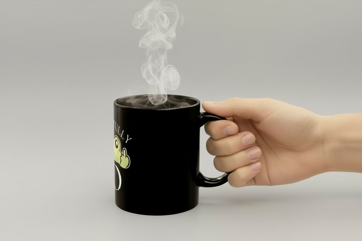 Respectfully No Frog Mug – Funny Sarcastic Coffee Mug - Cute Frog Gift - Introvert Humor Cup - Office Humor Mug - 11oz & 15oz