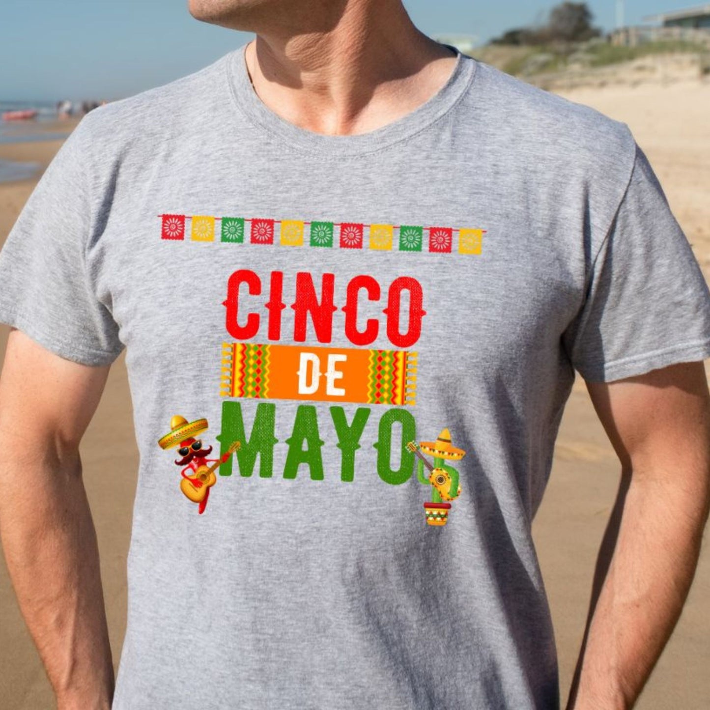 Cinco De Mayo T-Shirt with Chili Peppers, Fiesta Tee, Chili Pepper Shirt
