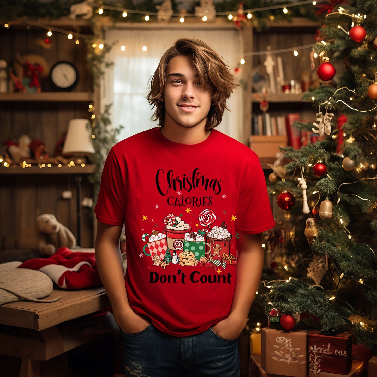 Christmas Calories Don't Count T-Shirt, Funny Christmas Tee, Holiday Shirt
