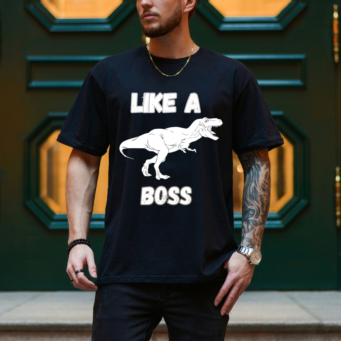 Like a Boss T-Rex T-Shirt – Funny Tyrannosaurus Rex Dinosaur Graphic Tee
