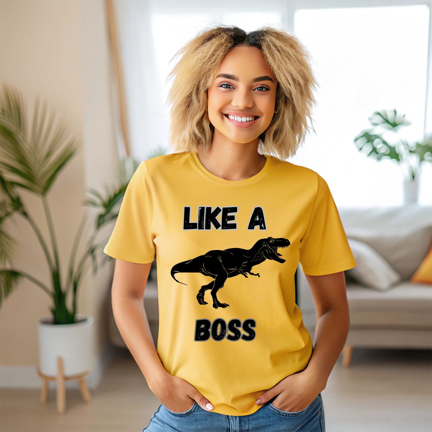 Like a Boss T-Rex T-Shirt – Funny Tyrannosaurus Rex Dinosaur Graphic Tee