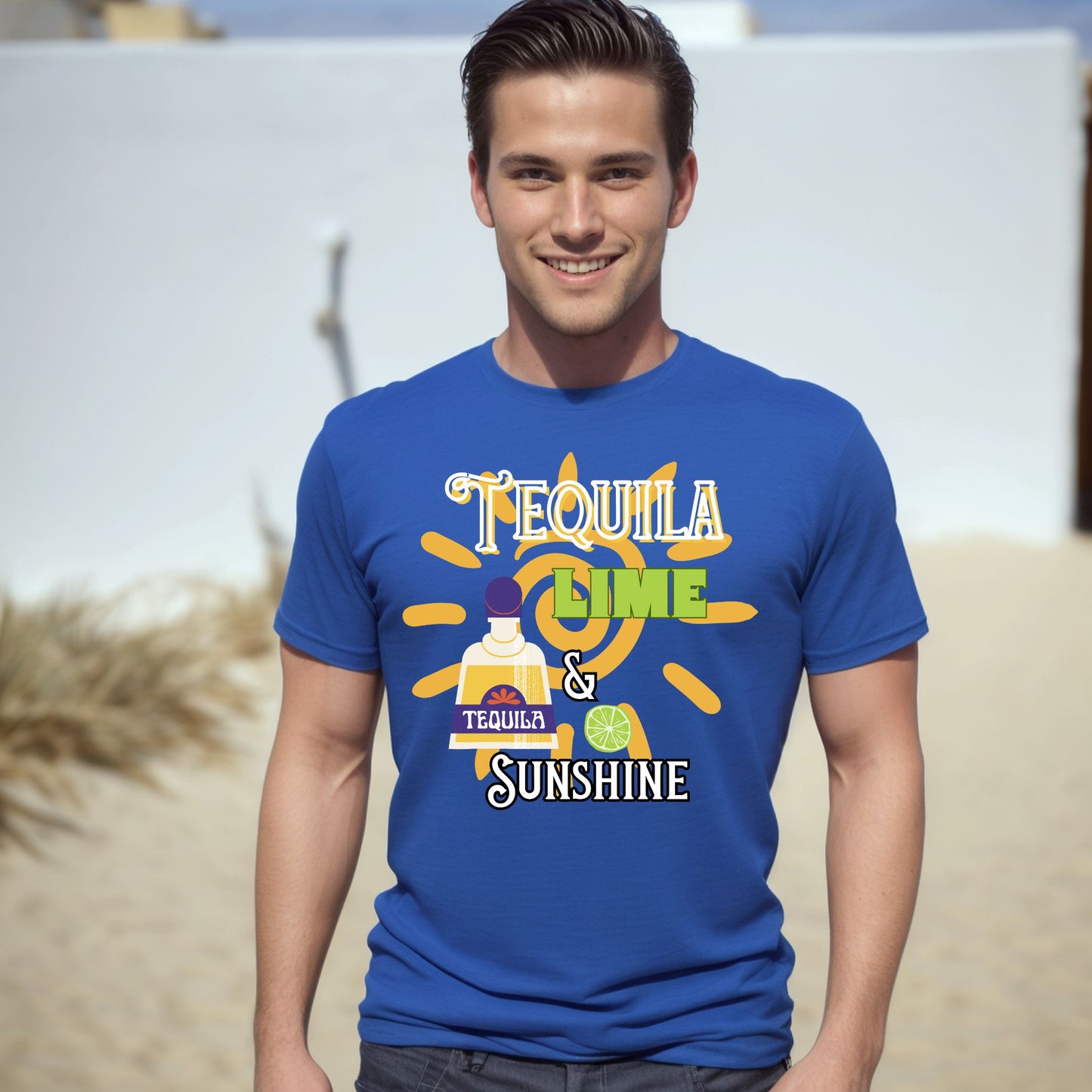 Tequila Lime & Sunshine T-Shirt, Unisex Tee, Alcohol Lover Gift, Funny Graphic Shirt, Summer Vibes Top