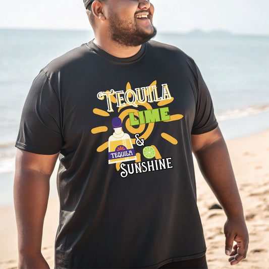 Tequila Lime & Sunshine T-Shirt, Unisex Tee, Alcohol Lover Gift, Funny Graphic Shirt, Summer Vibes Top