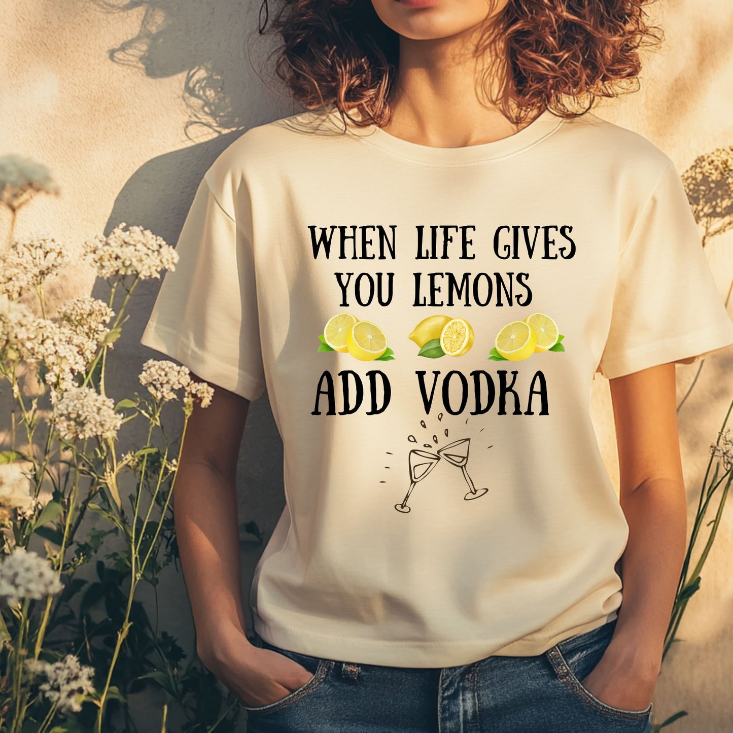 When Life Gives You Lemons Tee, Vodka TShirt, Martini Graphic T-Shirt