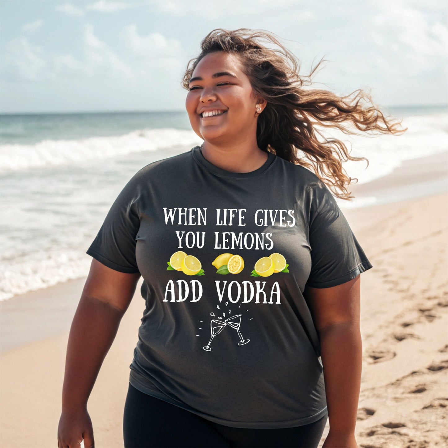 When Life Gives You Lemons Tee, Vodka TShirt, Martini Graphic T-Shirt