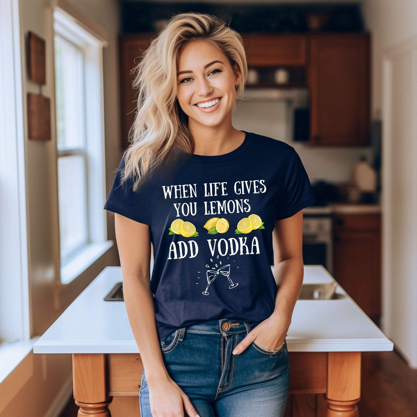 When Life Gives You Lemons Tee, Vodka TShirt, Martini Graphic T-Shirt