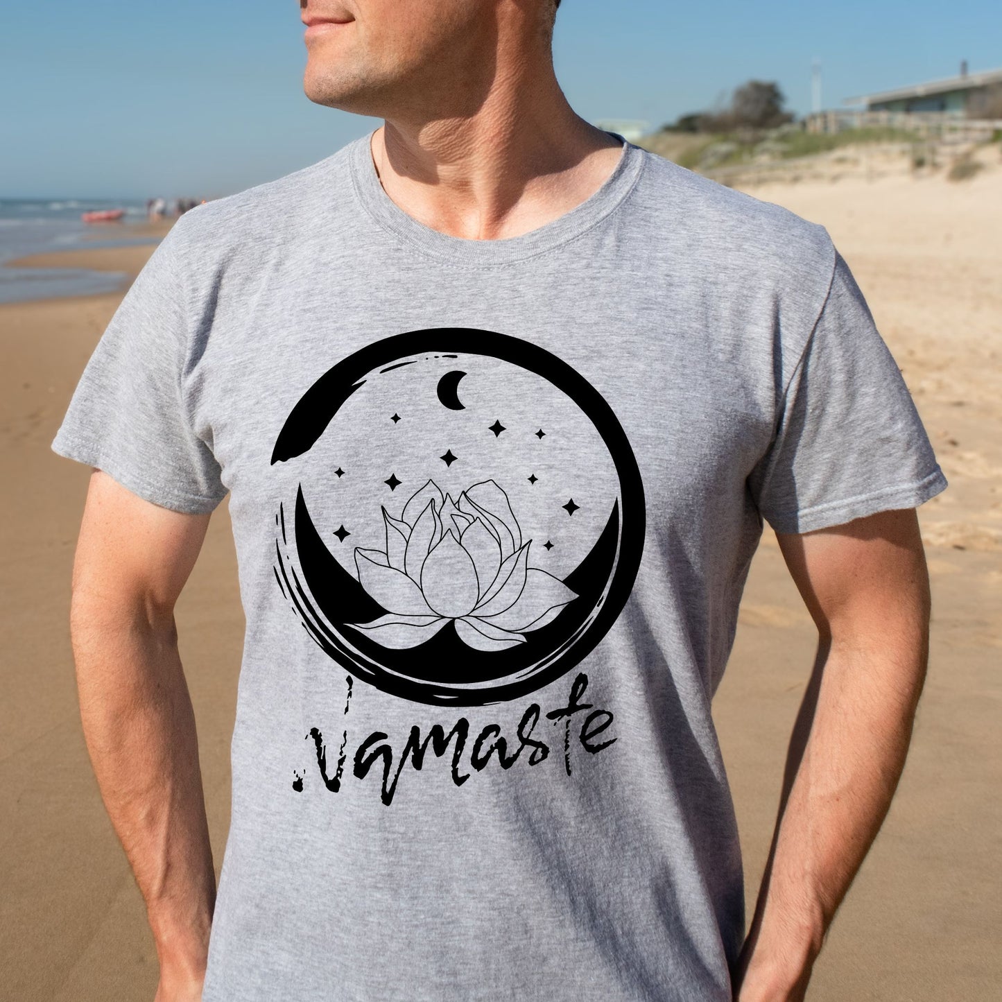 Namaste T-Shirt – Lotus Flower & Moon Graphic Tee for Yoga, Meditation & Mindfulness Lovers Namaste Shirt Yoga Shirt Meditation Shirt Yoga Gift Zen TShirt