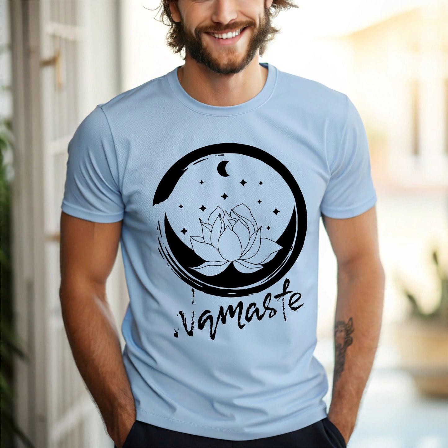 Namaste T-Shirt – Lotus Flower & Moon Graphic Tee for Yoga, Meditation & Mindfulness Lovers Namaste Shirt Yoga Shirt Meditation Shirt Yoga Gift Zen TShirt