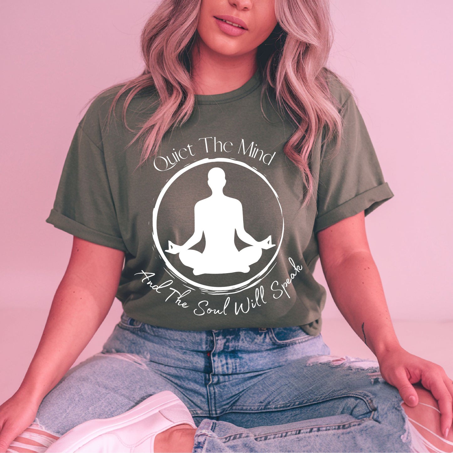 Quiet the Mind and the Soul Will Speak T-Shirt, Meditation Shirt,  Zen Shirt,  Manifest Shirt, Inspirational Meditation & Mindfulness Graphic TeeYoga Gift Yoga Lover Shirt
