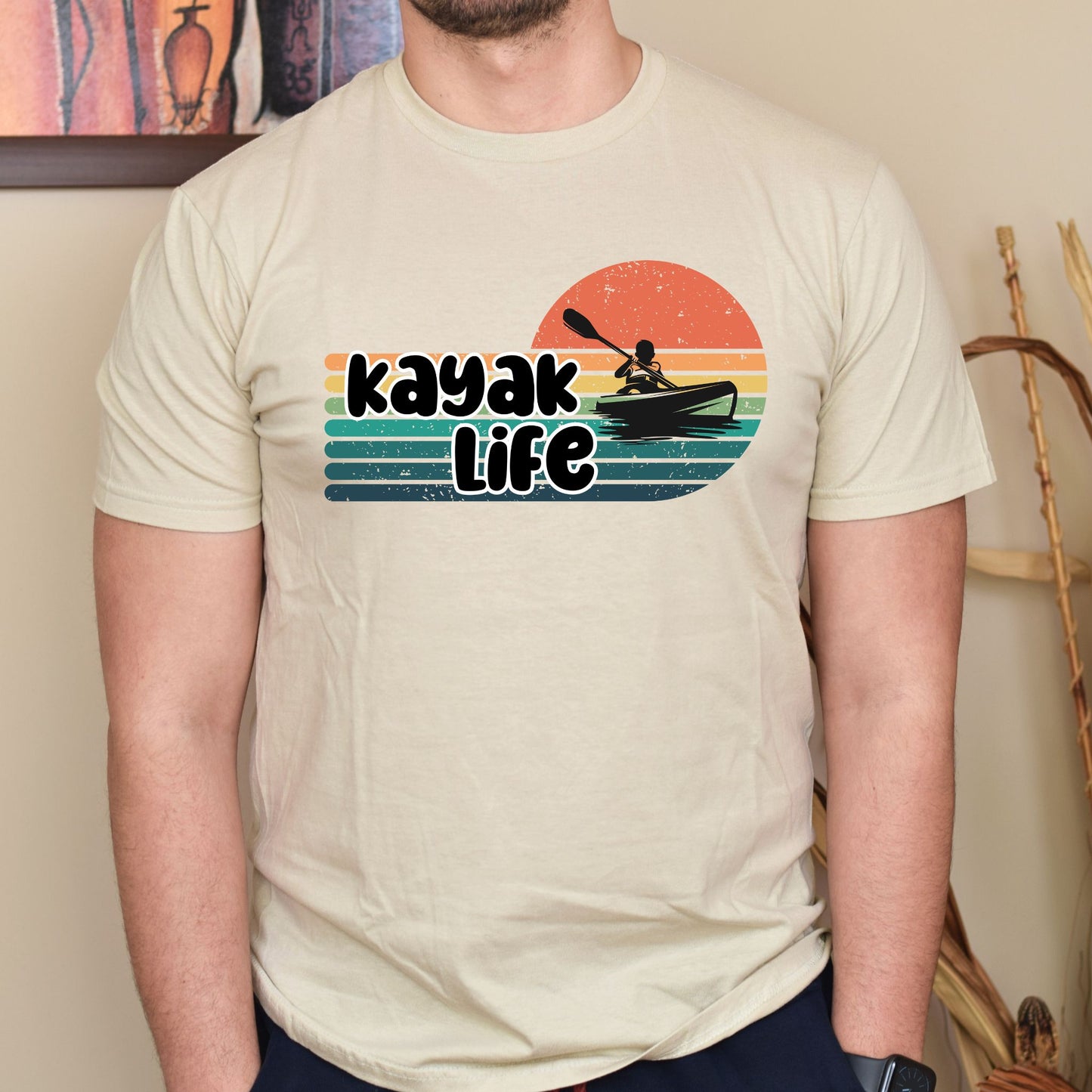 Kayak Life Shirt Wanderlust Shirt Nature Lover Gift Retro Style Shirt Kayak Gift Vintage Graphic Tee for Kayakers & Outdoor Adventurers