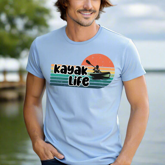 Kayak Life Shirt Wanderlust Shirt Nature Lover Gift Retro Style Shirt Kayak Gift Vintage Graphic Tee for Kayakers & Outdoor Adventurers