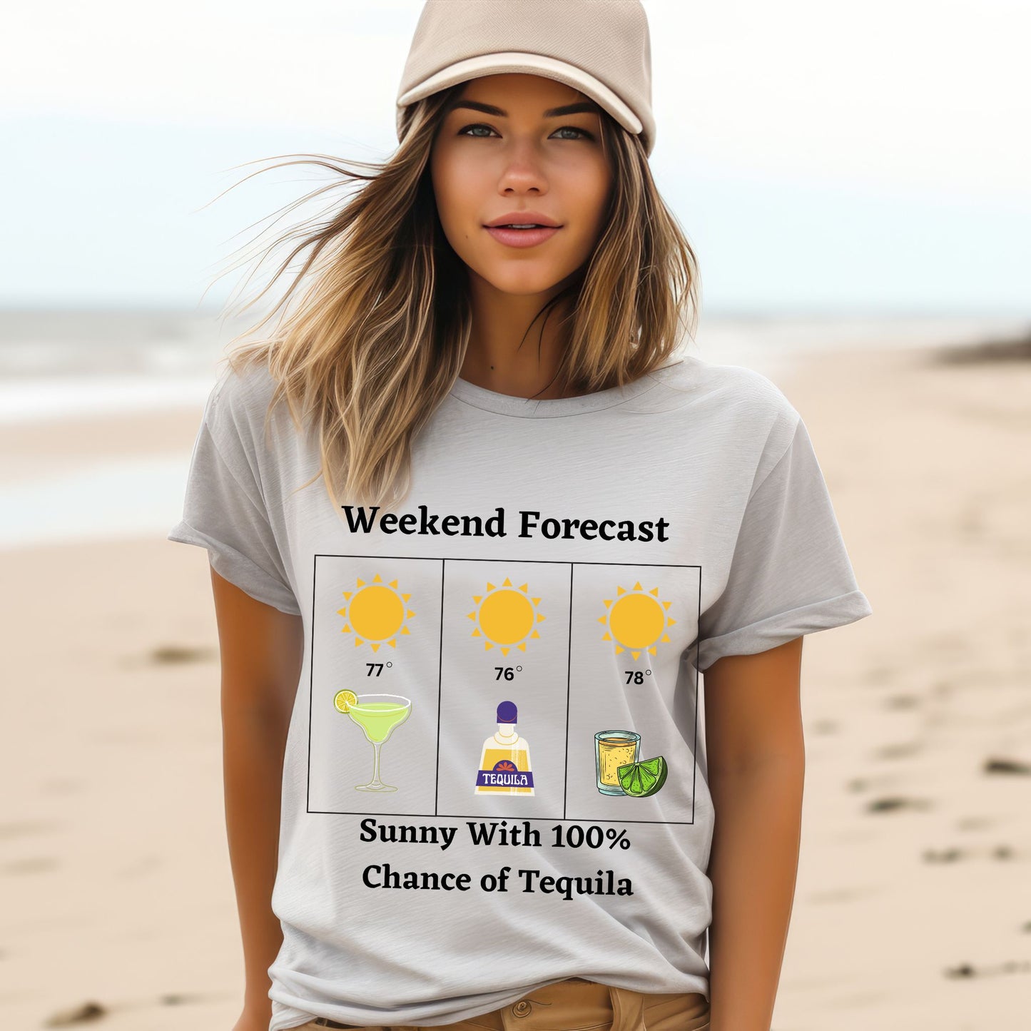 Tequila Weather Forecast T-Shirt, Funny Tequila Tee,  Summer and Party Lovers TShirt, Tequila Shirt, Tequila Lover Gift, Party Shirt, Tequila Gift, Drinking Night Shirt