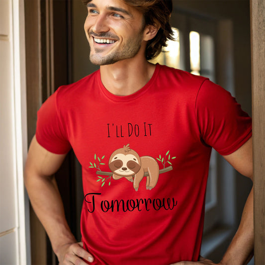 Lazy Baby Sloth "I'll Do It Tomorrow" T-Shirt  Funny Cute  Graphic Tee Procrastination Shirt Funny Shirt Procrastinator Gift  Sarcastic Gift