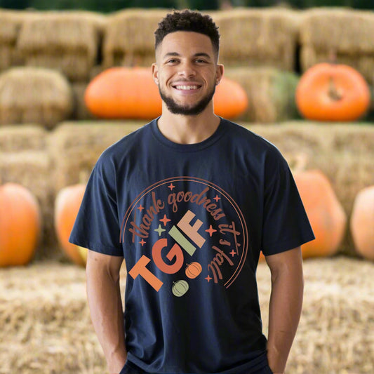 T-Shirt Autumn Vibes TGIF Thank Goodness It's Fall Gift For Autumn Fall Vibes