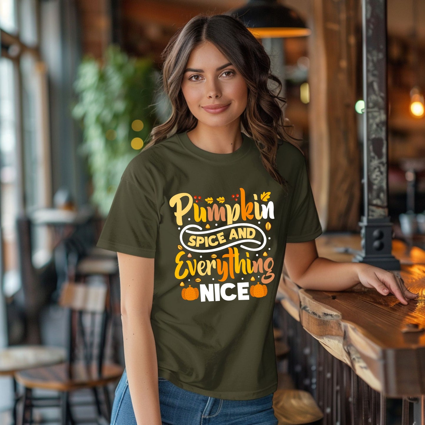 Pumpkin Spice and Everything Nice T-Shirt – Cute Fall Autumn Graphic Tee for Pumpkin Lovers
