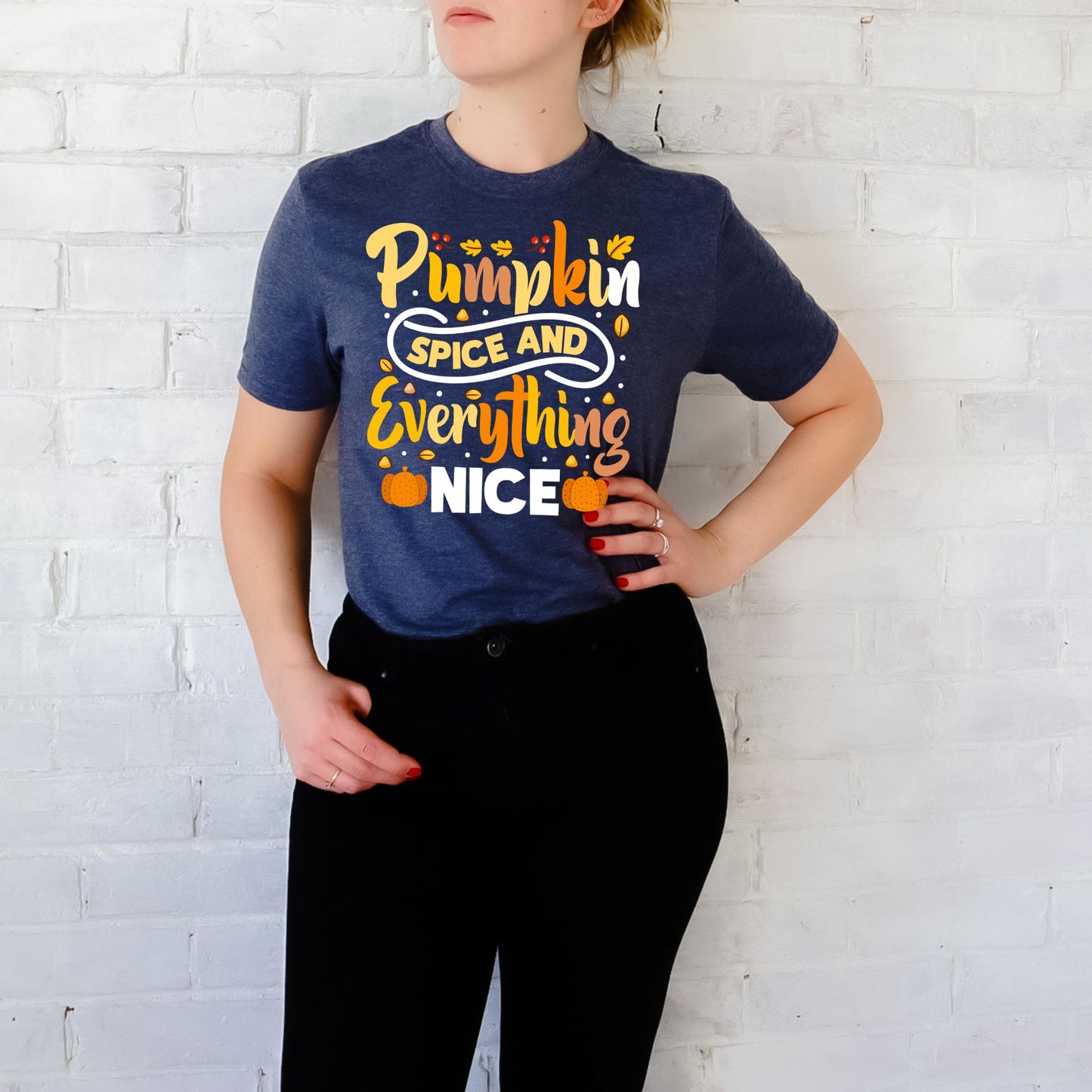 Pumpkin Spice and Everything Nice T-Shirt – Cute Fall Autumn Graphic Tee for Pumpkin Lovers