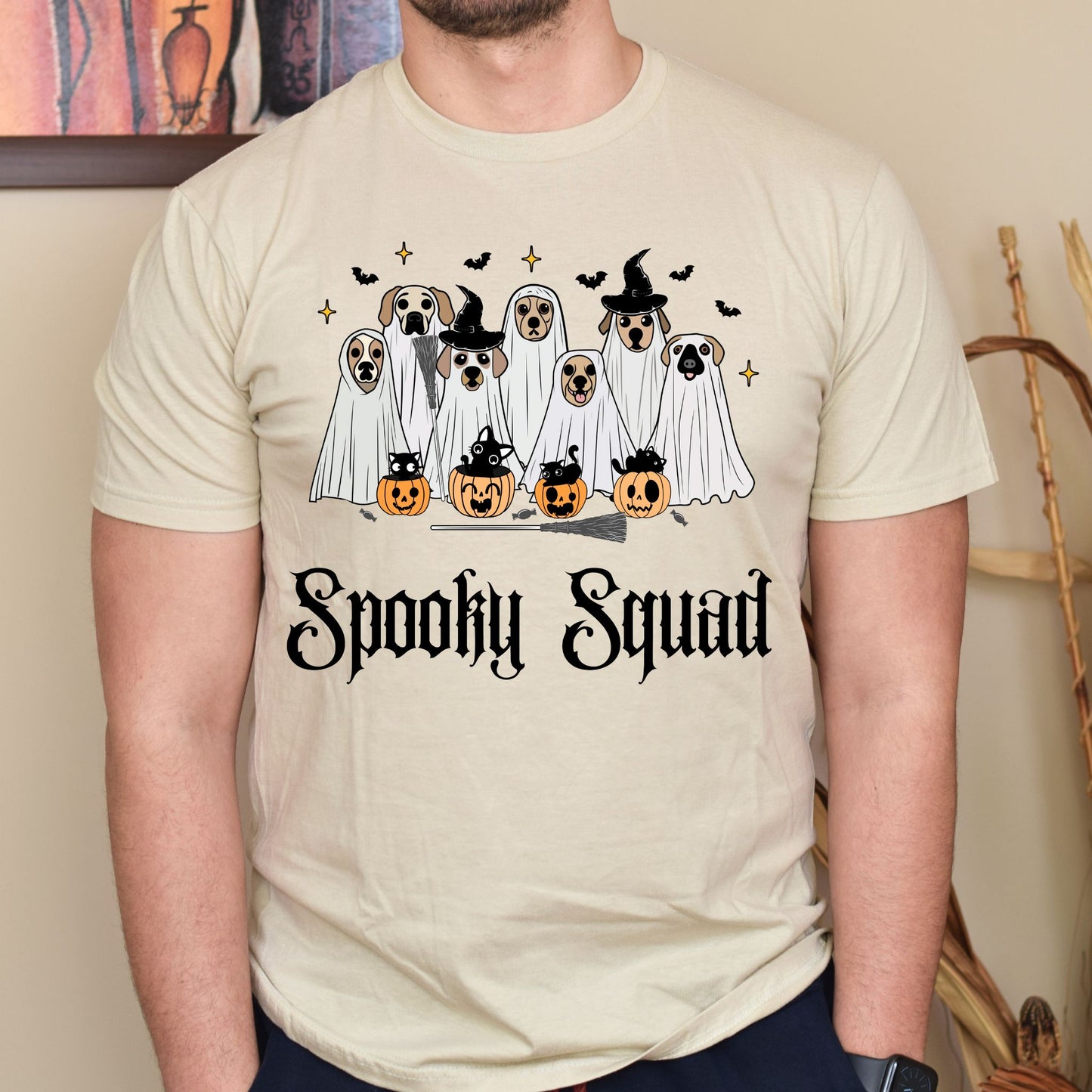 Spooky Squad Shirt Funny Halloween Tee Pet Lover Gift Cute Trick or Treat Tshirt Cute Halloween Top Ghost Shirt