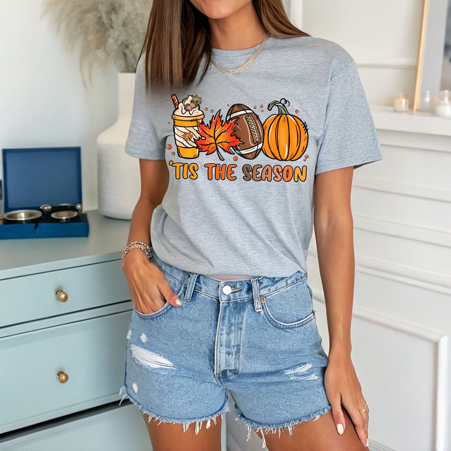 Tis The Season Shirt Pumpkin Patch TShirt Game Day Tee Coffee Lover Gift Fall Shirt