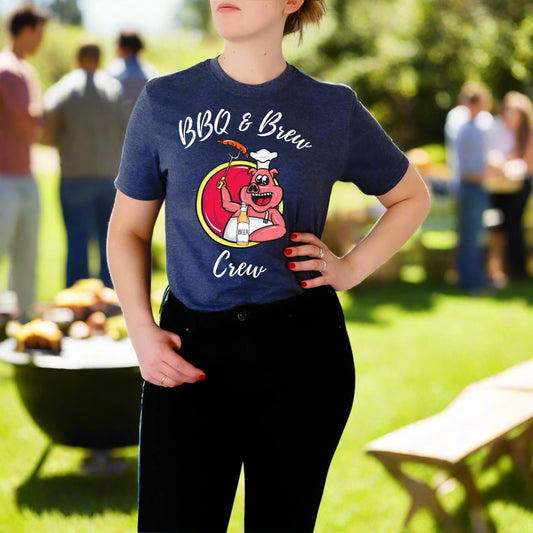 BBQ and Brew Crew  Funny BBQ Lover Tee  Graphic Tee for Grill Masters and Beer Lovers Dad Shirt Beer Enthusiast Gift Hilarious Shirt