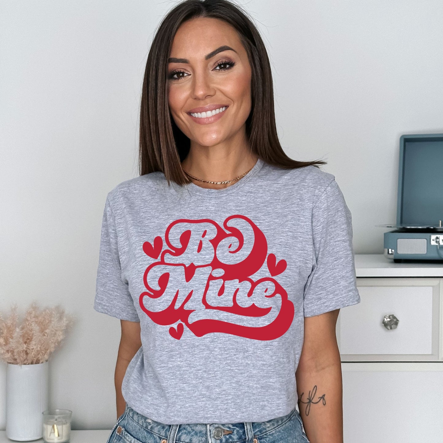 Retro Valentine Shirt Be Mine Valentine TShirt For Women Valentines Gift Vintage Valentine’s Day Tee Cute Valentines Day TShirt