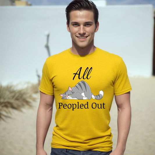 All Peopled Out TShirt Anxiety Shirt  Introvert Shirt Cat Lover Gift Sarcastic TShirt Funny Cat Tee