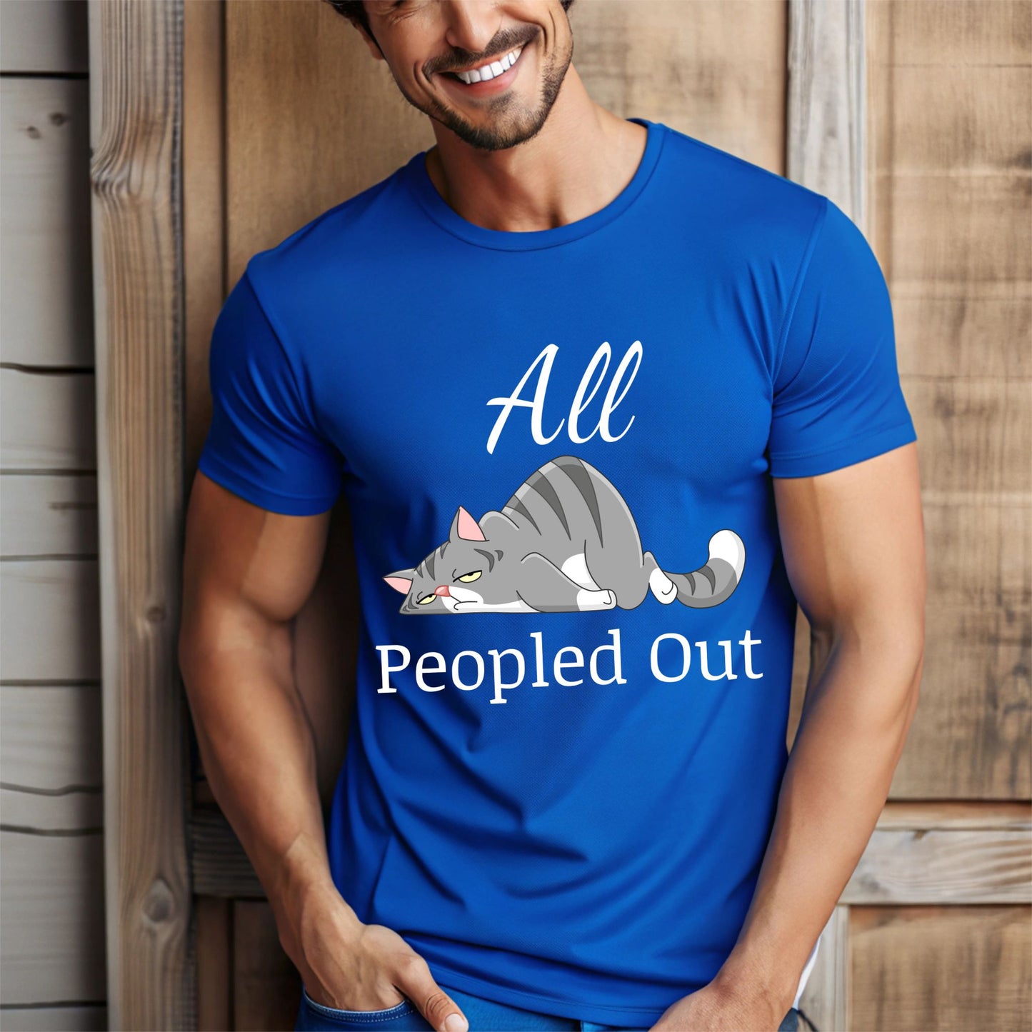 All Peopled Out TShirt Anxiety Shirt  Introvert Shirt Cat Lover Gift Sarcastic TShirt Funny Cat Tee