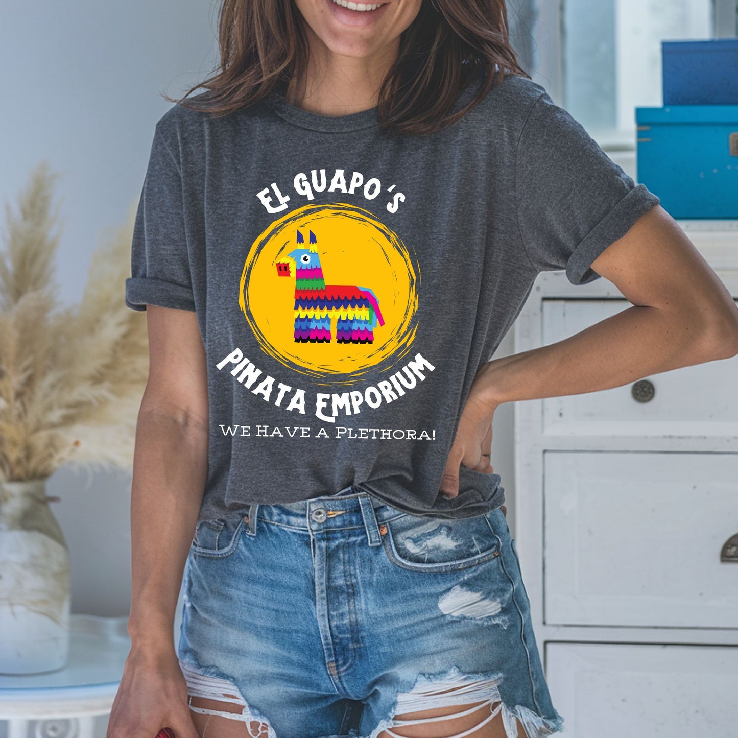 Graphic Tee El Guapo's Pinata Emporium Unisex T-Shirt, Cinco de Mayo Shirt, Funny Mexican Fiesta Top, Colorful Party Tee,