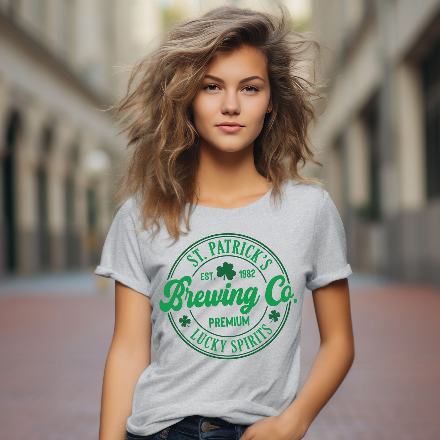St. Patrick’s Lucky Spirits Brewing T-Shirt St. Patrick’s Day Shirt  Shamrock Tee for Beer Lovers