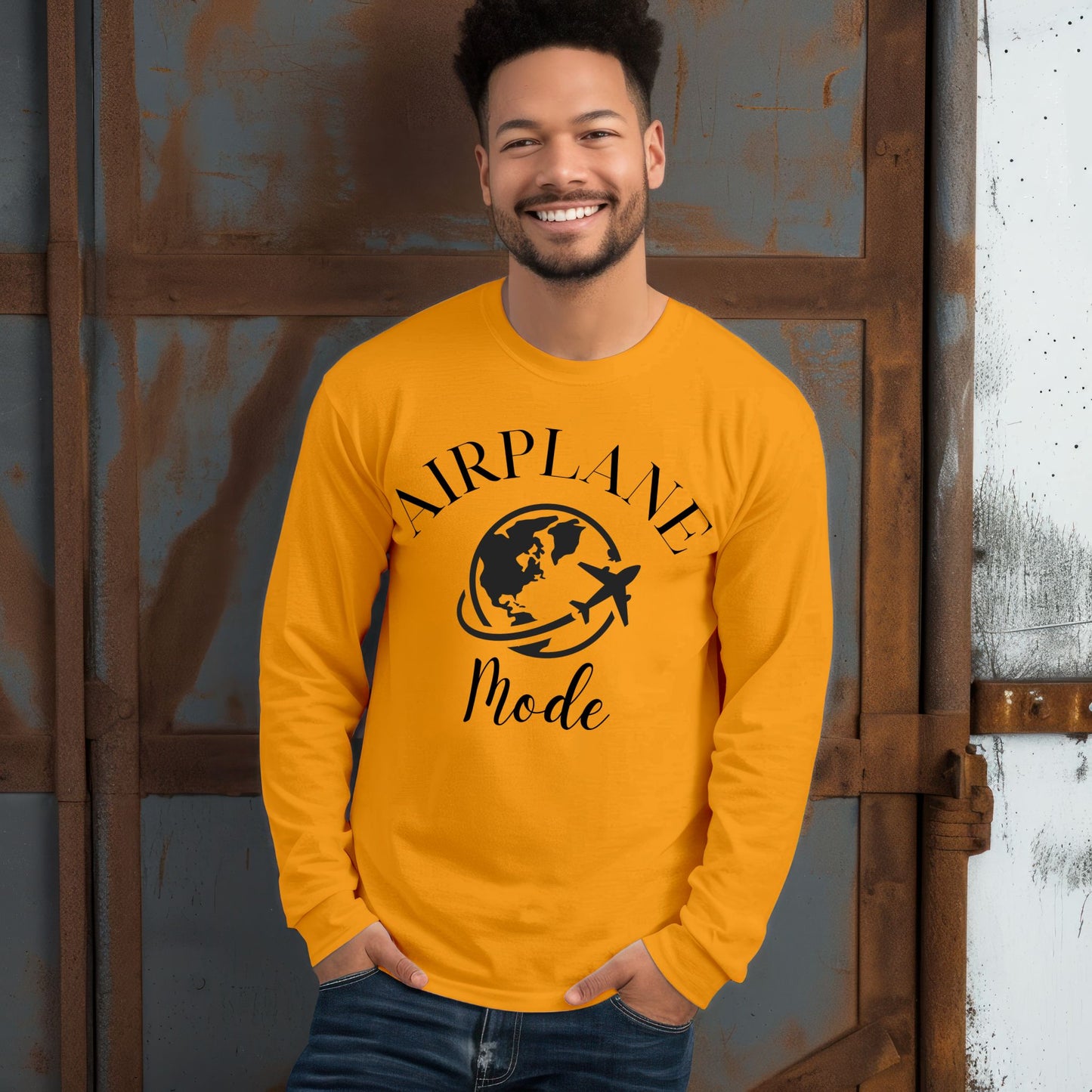 Airplane Mode TShirt Travel Gifts Adventure Time Tee Vacation Shirt Travel Tee Long Sleeve Tee