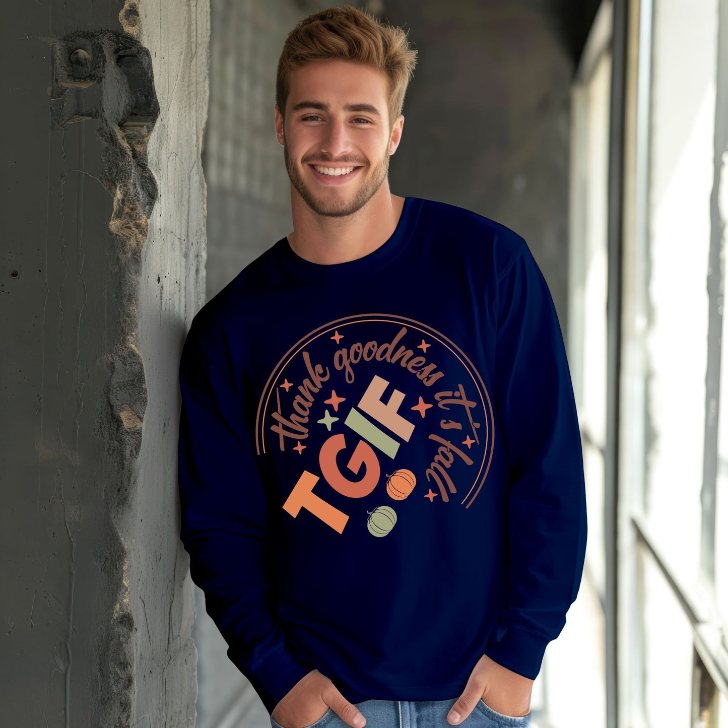 Autumn Vibes TShirt TGIF Thank Goodness It's Fall Gift For Autumn Fall Vibes Long Sleeve Tee