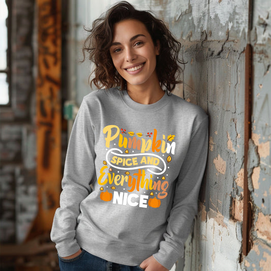 Pumpkin Spice and Everything Nice T-Shirt – Cute Fall Autumn Graphic Tee for Pumpkin Lovers Long Sleeve Tee