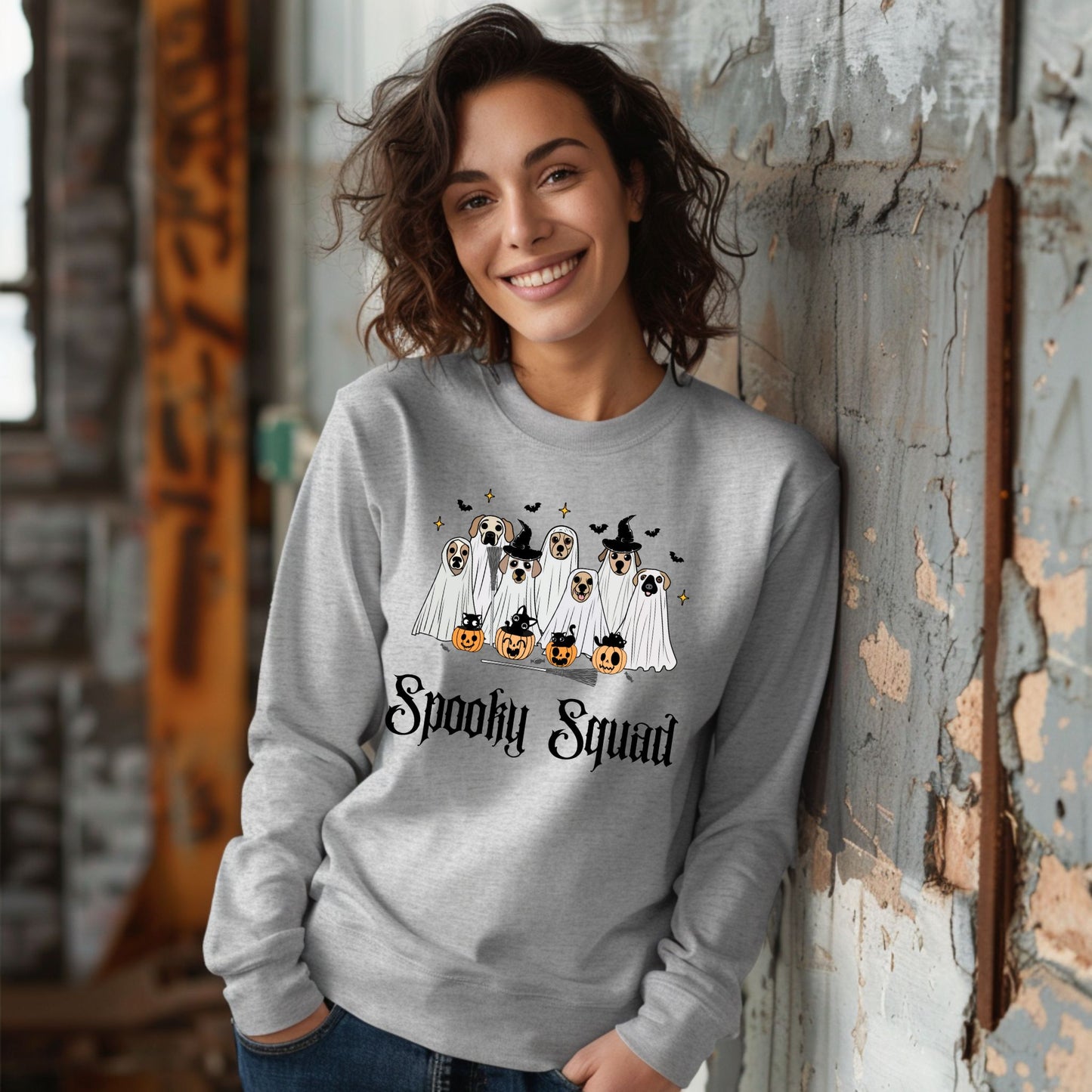 Spooky Squad Shirt Funny Halloween Tee Pet Lover Gift Cute Trick or Treat Tshirt Cute Halloween Top Ghost Shirt Long Sleeve Tee