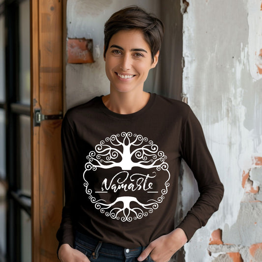 Namaste Shirt Tree Of Life Shirt Meditation Gift Yoga Shirt Meditation Shirt Yoga Gift Long Sleeve Tee