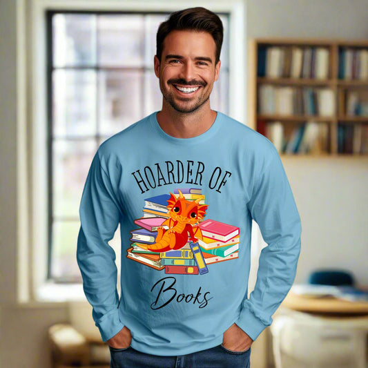 Hoarder of Books Shirt Booklover Shirt Gift For Bookworm Reader Shirt Bookworm shirt Bibliophile Shirt Gift For Bibliophile Long Sleeve Tee